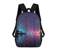 sinyumoney Dubai Marina Night Lights Sacs À Dos Imprimés En 3D Pour Enfants, Sacs D'école Tendance Pour Garçons, Élèves Du Primaire Et Du Collège 17inch