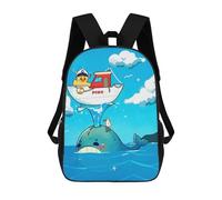 sinyumoney Duck Captain on Whale Cartoon Illustration Sac À Dos, Cartable Imprimé En 3D, Sac À Goûter, Sac À Dos De Voyage, Sac À Dos Entre Amis, Sac À Dos Scolaire Pour Filles Et Garçons 17inch