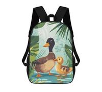 sinyumoney Duck Family in Lush Greenery Sac À Dos Scolaire Imprimé En 3D Pour Garçons Et Filles, Sac À Dos Pour Ordinateur Portable Pour Enfants/étudiants/adultes 17inch