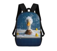 sinyumoney Duck in A Bubble Bath Sac À Dos Scolaire Enfant Tendance Et Décontracté, Sac À Dos Imprimé En 3D Pour Garçon, Grand Sac À Dos 17inch