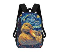 sinyumoney Duck in Starry Night Style Sac À Dos Scolaire Pour Enfants, Imprimé En 3D, Sac À Dos Tendance Pour Garçons, Élèves Du Primaire Et Du Collège 17inch
