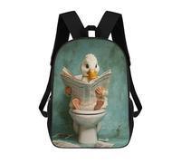 sinyumoney Duck Reading Newspaper on Toilet Sac À Dos En Peluche À Motif Dessin Animé, Sac À Dos 3D Pour Enfants, Idée Cadeau D'anniversaire Pour Garçons Et Filles 17inch