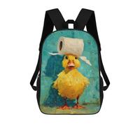 sinyumoney Duck with Toilet Paper Hat-5 Sacs À Dos Tendance Imprimés En 3D 17inch Sac D'école Décontracté Pour Enfants, Garçons, Élèves Du Primaire Et Du Collège