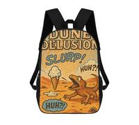 sinyumoney Dune Delusion Lizard And Ice Cream Sac À Dos Scolaire Imprimé En 3D, Sac À Dos Tendance Pour Enfants, Sac À Dos Pour Garçons, Élèves Du Collège 17inch