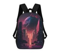 sinyumoney Dystopian Cityscape Neon Dreams -1 Sac À Dos Scolaire Imprimé En 3D, Sac À Dos Décontracté Pour Enfants, Sac D'école Imprimé En 3D Pour Garçons, Primaire Et Collège 17inch