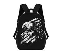 sinyumoney Eagle Black And White Graphic Design Sac À Dos Scolaire Pour Enfants Imprimé En 3D, Idéal Pour Les Voyages Et Les Lectures, Pour Les Garçons Et Les Élèves Du Primaire 17inch
