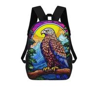sinyumoney Eagle Colorful Stained Gla Sacs À Dos Imprimés En 3D Pour Enfants, Sacs D'école Tendance Pour Garçons, Sacs De Voyage, Sacs Scolaires Pour Élèves Du Primaire 17inch