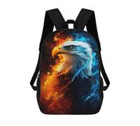 sinyumoney Eagle Fire & Ice Art Print Sacs À Dos 17 Pouces Pour Enfants, Sacs D'école Imprimés En 3D Pour Élèves Du Primaire Et Du Collège, Garçons Et Filles
