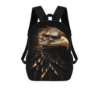 sinyumoney Eagle Gold Black Animals Sac À Dos Imprimé En 3D Pour Garçons, Sac D'école Grande Capacité, Sac De Voyage, Sac À Livres, Sac D'école Pour Garçons, Mochila 17inch