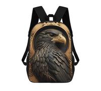 sinyumoney Eagle Gold Relief Deco Sac À Dos Scolaire Pour Enfants, Sac À Dos De Voyage Décontracté, Grand Sac À Dos Pour Garçons Et Filles 17inch