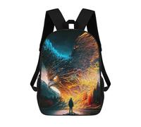 sinyumoney Eagle in Flames Sac À Dos Enfant, Cartable, Sac D'école, Motif Dessin Animé 3D, Sac Pour Ordinateur Portable, Pour Garçons Et Filles 17inch