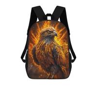 sinyumoney Eagle in Flames Sac À Dos Scolaire Pour Filles Et Garçons, Grande Capacité, Léger, Pour Enfants Et Étudiants 17inch