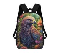 sinyumoney Eagle in Flowers Art Print Sacs À Dos 17 Pouces Pour Enfants, Sacs D'école Imprimés En 3D Pour Élèves Du Primaire Et Du Collège, Garçons Et Filles