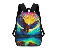 sinyumoney Eagle in Vibrant Landscape Sac À Dos Scolaire Pour Enfants, Grand Sac À Dos 3D, Cadeau Pour Enfants 17inch