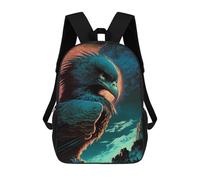 sinyumoney Eagle Moonlit Majesty Sac À Dos Scolaire Pour Enfants 17 Pouces, Sac À Dos Décontracté Pour Les Voyages, Grand Sac À Dos De Jour Pour Garçons Et Filles 17inch