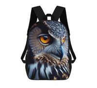 sinyumoney Eagle Owl Close-Up Sac À Dos Scolaire Imprimé En 3D Pour Enfants, Sac À Dos De Voyage Tendance Et Décontracté Pour Écoliers 17inch