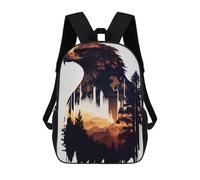 sinyumoney Eagle Silhouette with Forest Landscape Sacs À Dos Imprimés En 3D Pour Enfants, Sacs D'école Tendance Pour Garçons, Élèves Du Primaire Et Du Collège 17inch
