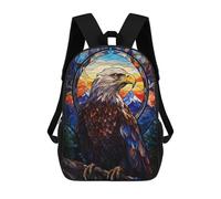 sinyumoney Eagle Stained Glass Sac À Dos Scolaire Imprimé En 3D Pour Enfants, Sac À Dos Garçon/fille, Sac De Voyage Pour Enfants 17inch
