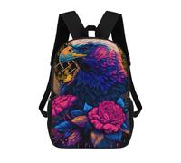sinyumoney Eagle with Flowers Artwork Sacs À Dos Décontractés Pour Enfants, Sacs D'école Pour Adolescents, Filles Et Garçons, Sacs À Dos Pour Livres 17inch