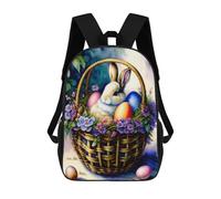sinyumoney Easter Basket with Bunny 17inch Sacs À Dos Scolaires Imprimés En 3D - Sacs À Dos Tendance Pour Garçons Du Primaire Et Du Collège
