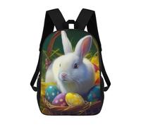 sinyumoney Easter Basket with Bunny-3 Sac À Dos Scolaire Pour Filles Et Garçons, Grande Capacité, Léger, Pour Enfants Et Étudiants 17inch