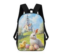 sinyumoney Easter Bunny And Chick Painting Sacs À Dos Scolaires Pour Enfants, Sac D'école Imprimé En 3D Pour Garçons, Élèves Du Primaire Et Du Collège 17inch