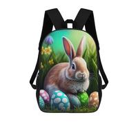 sinyumoney Easter Bunny with Eggs-2 Sac À Dos Enfant Tendance Et Amusant, Sac À Dos Pour Garçons Et Adolescents, Sac D'école Imprimé En 3D Pour Garçons 17inch