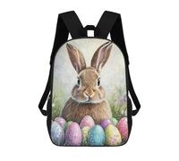 sinyumoney Easter Bunny with Eggs-7 Sac À Dos Enfant, Sac D'école, Sac À Dos Imprimé 3D Avec Motif De Dessin Animé, Grande Capacité, Pour Garçons Et Filles 17inch