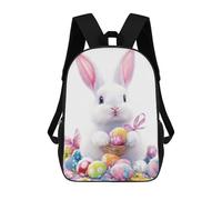 sinyumoney Easter Bunny with Eggs Basket Sacs À Dos Pour Enfants, Sac À Dos Scolaire Imprimé En 3D Pour Enfants, Sac À Dos De Voyage, Sac À Livres Pour Enfants 17inch Sac D'école
