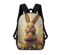 sinyumoney Easter Bunny with Eggs Sac À Dos Scolaire Pour Enfants, 43 Cm (17 Pouces), Imprimé En 3D, Pour Garçons, Élèves Du Primaire Et Du Collège