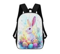 sinyumoney Easter Bunny with Eggs Sac À Dos Scolaire Pour Enfants Imprimé En 3D, Idéal Pour Les Voyages Et Les Lectures, Pour Les Garçons Et Les Élèves Du Primaire 17inch