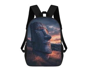 sinyumoney Easter Island Statue Sunset-1 Sacs À Dos, Sac À Dos Enfant, Sac D'école, Sac À Dos De Voyage Imprimé En 3D, Accessoire De Mode, Sac À Dos Imperméable Pour Enfants 17inch