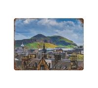 sinyumoney Edinburgh And Arthur Seat Décoration Murale En Métal Pour Accessoires De Camping-car, Bar, Cuisine, Jardin11.8 x15.7
