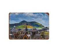 sinyumoney Edinburgh And Arthur Seat Décoration Murale Rétro En Métal Pour Garage/atelier7.9 x11.8