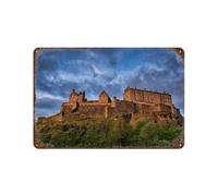 sinyumoney Edinburgh Castle At Sunset Plaque En Métal Vintage Pour Salon, Chambre, Salle De Jeux, Bureau, Garage7.9 x11.8