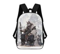 sinyumoney Edo Lonely Wolf Sac À Dos En Peluche À Motif Dessin Animé, Sac À Dos 3D Pour Enfants, Idée Cadeau D'anniversaire Pour Garçons Et Filles 17inch