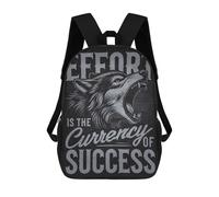 sinyumoney Effort Success Wolf Hustle Sac À Dos Scolaire, Sac À Dos Professionnel, Sac À Dos Imperméable Pour Garçons/filles/adolescents 17inch