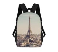 sinyumoney Eiffel Tower Paris Skyline Sac À Dos Enfant, Cartable Pour Garçons Et Adolescents, Sac À Dos De Voyage, Sac À Dos Scolaire, Sac À Livres 17inch