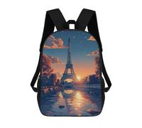 sinyumoney Eiffel Tower Reflections Sac À Dos Scolaire Imprimé En 3D Pour Garçons Et Filles, Sac À Dos Pour Enfants, Sac De Voyage 17inch