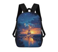 sinyumoney Eiffel Tower Sunset Paris Sacs À Dos Pour Enfants, Sac À Dos Scolaire Imprimé En 3D Pour Enfants, Sac À Dos De Voyage, Sac À Livres Pour Enfants 17inch Sac D'école