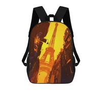 sinyumoney Eiffel Tower View Sac À Dos Scolaire Imprimé En 3D Pour Garçons Et Filles, Sac À Dos Pour Enfants, Sac De Voyage 17inch