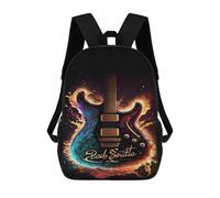 sinyumoney Electric Guitar Art Print Sacs À Dos Tendance Imprimés En 3D 17inch Sac D'école Décontracté Pour Enfants, Garçons, Élèves Du Primaire Et Du Collège