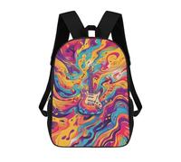 sinyumoney Electric Guitar Music Art Print Sac À Dos Scolaire Pour Le Secondaire, Décontracté, Voyage, Camping, Aventures En Plein Air Et Déplacements Quotidiens 17inch