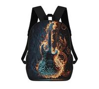 sinyumoney Electric Guitar on Fire Art Print Sacs À Dos Pour Enfants 17inch Sac À Dos Scolaire, Sac D'école Imprimé En 3D Pour Garçons, Élèves Du Primaire Et Du Collège