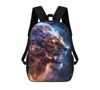 sinyumoney Electric Lion Art Print -2 Sacs À Dos Pour Enfants 17inch Sac À Dos Scolaire, Sac D'école Imprimé En 3D Pour Garçons, Élèves Du Primaire Et Du Collège