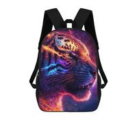 sinyumoney Electric Tiger Portrait -3 Sacs À Dos, Sac À Dos Enfant, Sac D'école, Sac À Dos De Voyage Imprimé En 3D, Accessoire De Mode, Sac À Dos Imperméable Pour Enfants 17inch