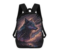 sinyumoney Electric Wolf Fantasy Art Print Sac À Dos Scolaire Imprimé En 3D Pour Enfants, Sac À Dos De Voyage, Sac Tendance Et Décontracté Pour Écoliers 17inch