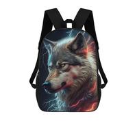 sinyumoney Electric Wolf Portrait -1 Sac À Dos Enfant, Sac D'école, Sac À Dos Imprimé 3D Avec Motif De Dessin Animé, Grande Capacité, Pour Garçons Et Filles 17inch