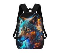 sinyumoney Electric Wolf Portrait -4 Sac À Dos Scolaire Imprimé En 3D Pour Enfants, Sac À Dos De Voyage, Sac Tendance Et Décontracté Pour Écoliers 17inch