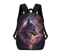 sinyumoney Electric Wolf Thunderstorm Sacs À Dos Imprimés En 3D Pour Enfants 17inch Sacs À Dos Tendance Et Décontractés Pour La Journée, Sacs De Voyage, Sacs À Dos D'extérieur Pour Garçons Et Filles